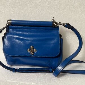 Blue Leather Crossbody Bag